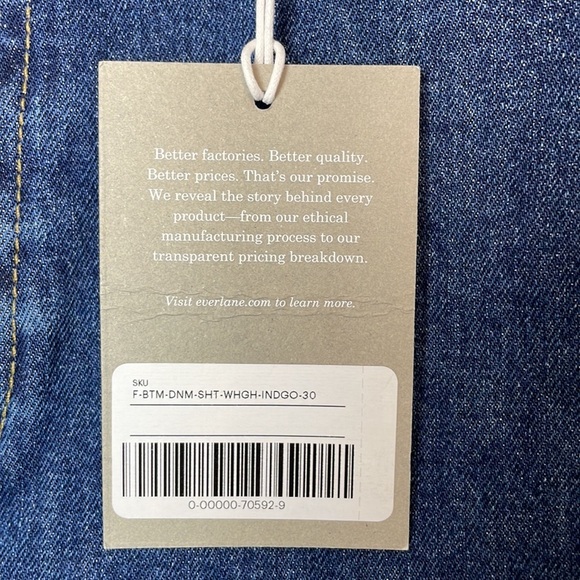NWT Everlane Way High Denim Shorts Washed Indigo Size 30 - Picture 5 of 8